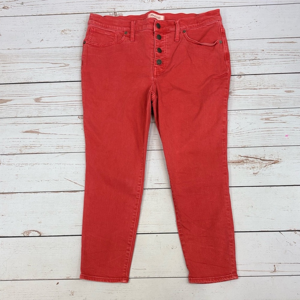 Madewell Red Cropped Ankle Jeans